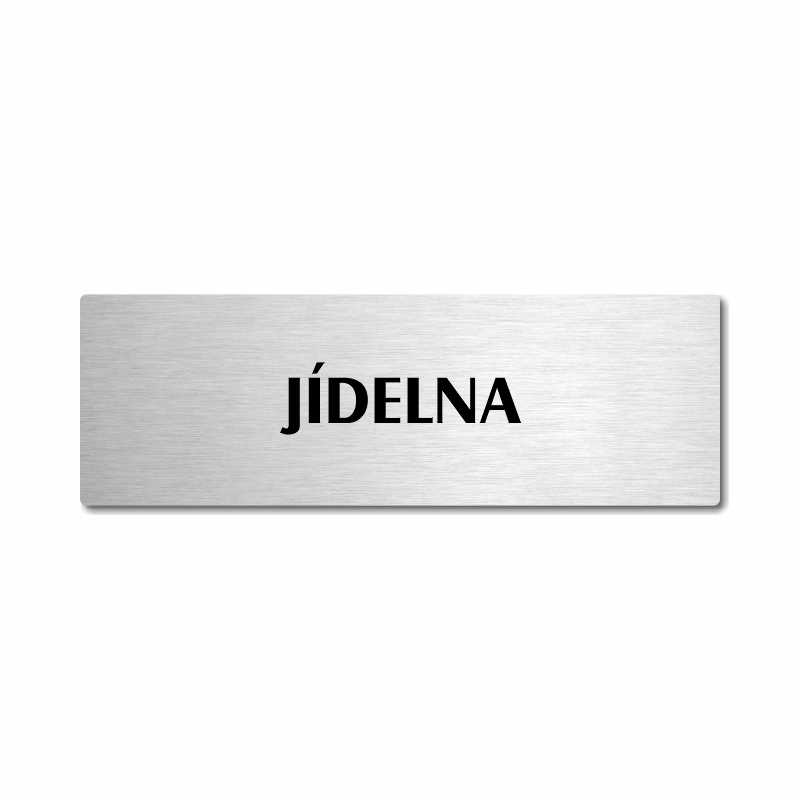 Jídelna, stříbrná popiska na dveře
